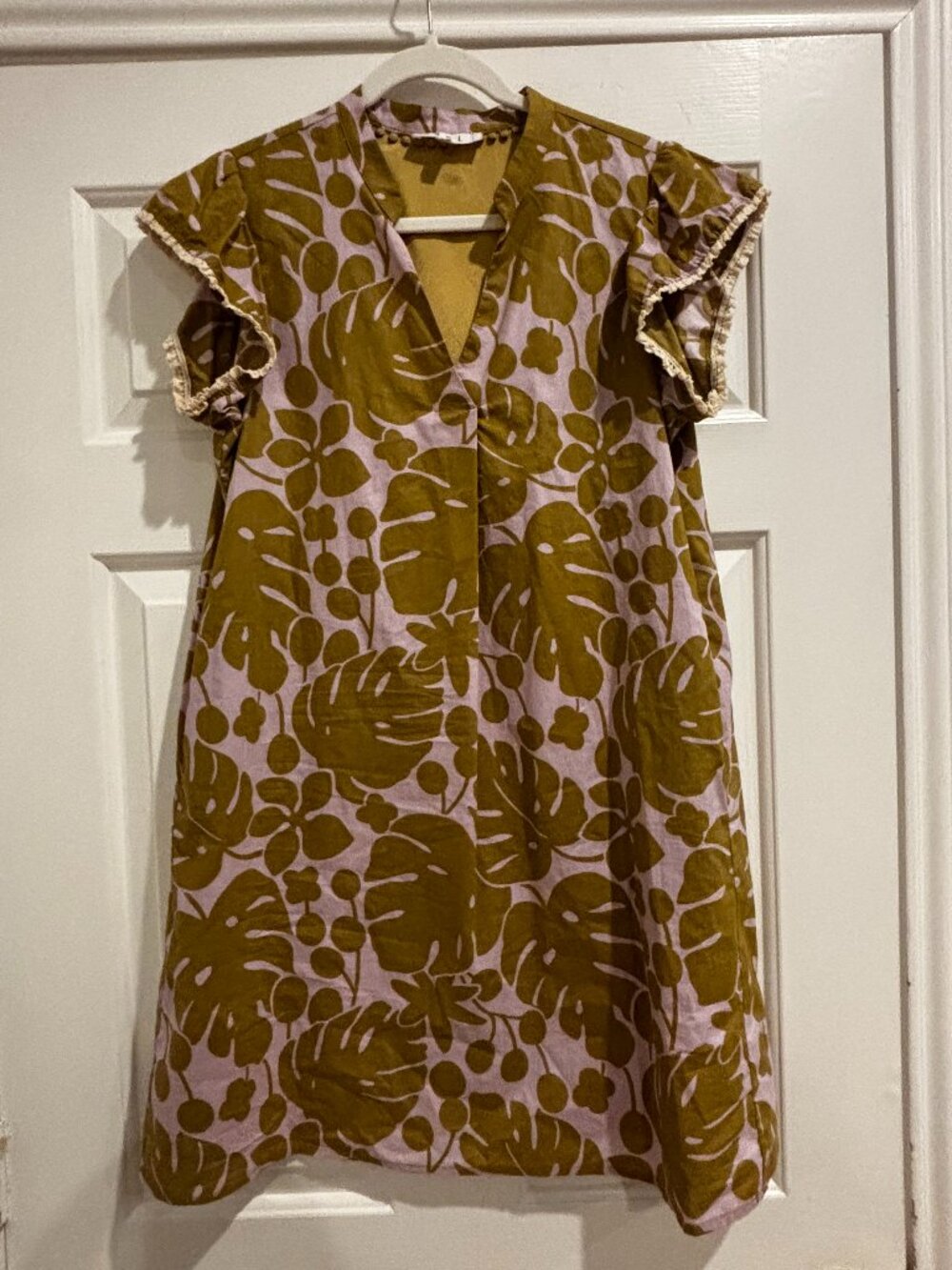 THML Floral Ruffle Sleeve Dress